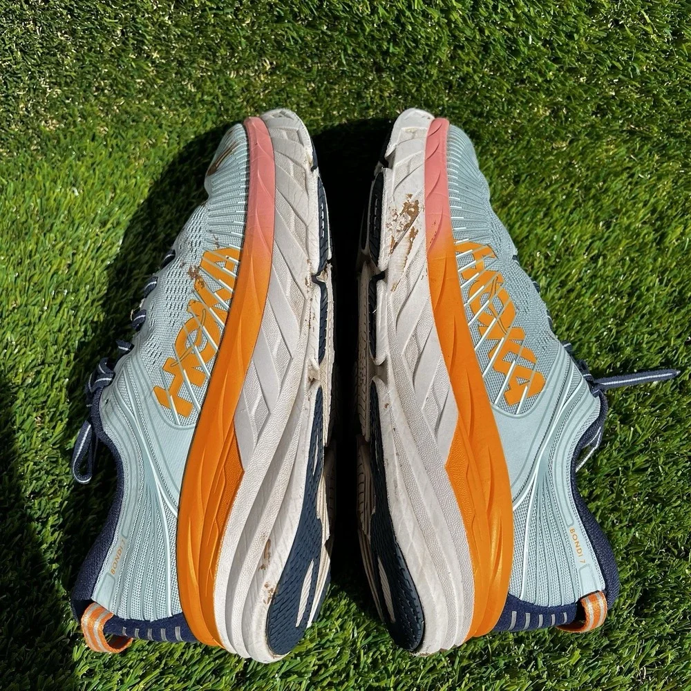 Hoka One One Shoes Women Size 11 Women's Bondi 7 Running Blue Haze Black Iris